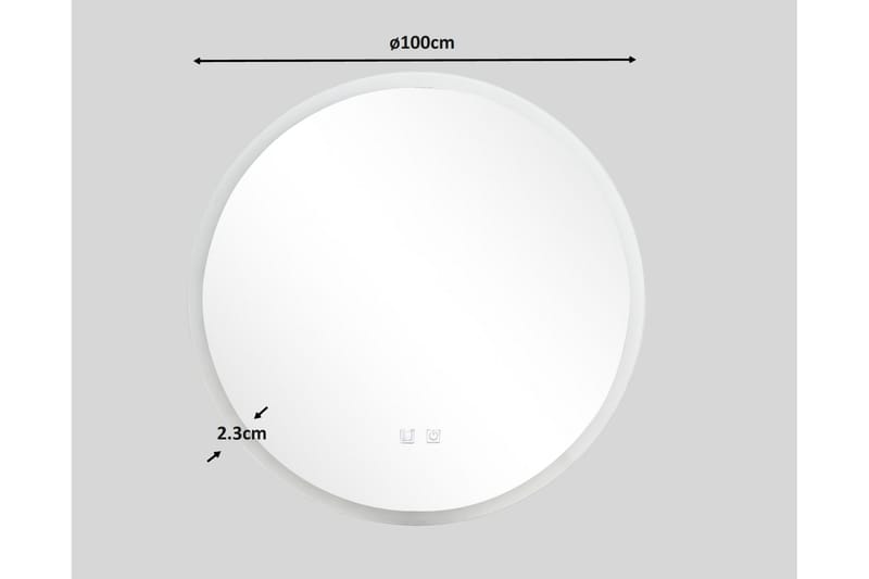 Clas Rund Badrumsspegel med LED-belysning 100 cm - Anti-Fog och Touch-Styrning - Hus & renovering - Kök & bad - Badrum - Badrumsmöbler & badrumsinredning - Badrumsspegel