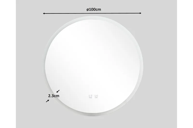 Clas Rund Badrumsspegel med LED-belysning 100 cm - Anti-Fog och Touch-Styrning - Hus & renovering - Kök & bad - Badrum - Badrumsmöbler & badrumsinredning - Badrumsspegel