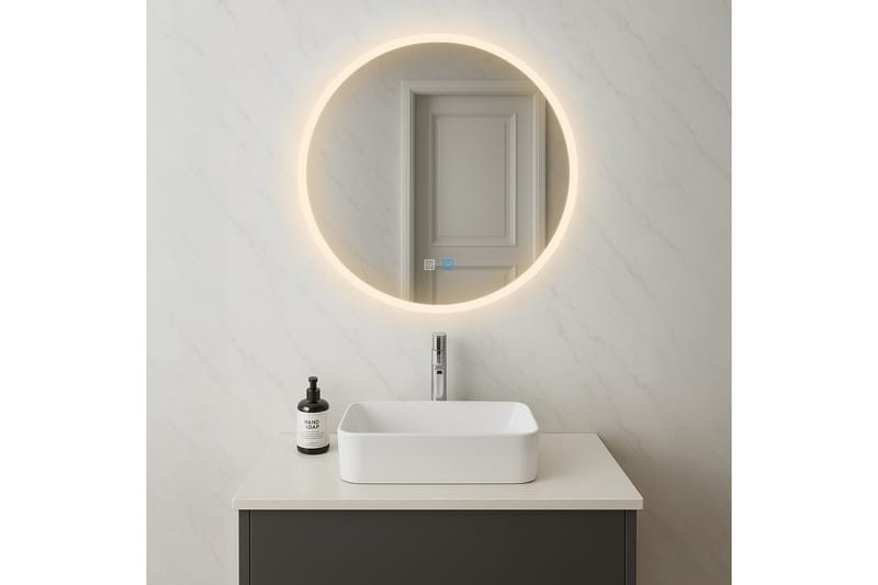 Clas Rund Badrumsspegel med LED-belysning 100 cm - Anti-Fog och Touch-Styrning - Hus & renovering - Kök & bad - Badrum - Badrumsmöbler & badrumsinredning - Badrumsspegel