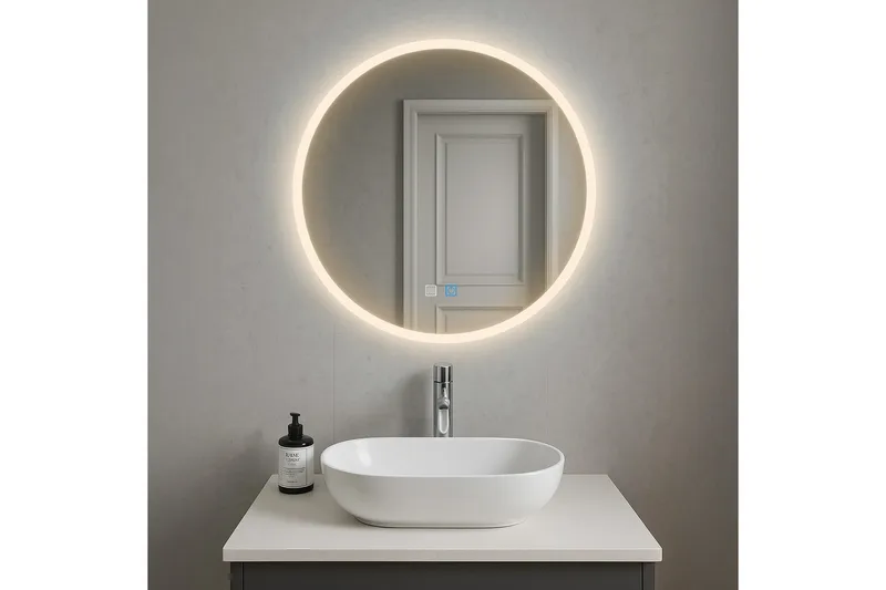 Clas Rund Badrumsspegel med LED-belysning 120 cm - Anti-Fog och Touch-Styrning - Hus & renovering - Kök & bad - Badrum - Badrumsmöbler & badrumsinredning - Badrumsspegel