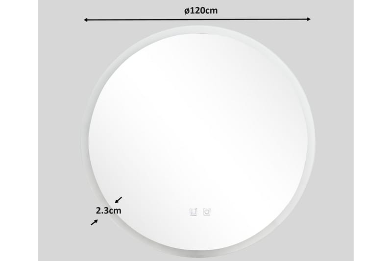 Clas Rund Badrumsspegel med LED-belysning 120 cm - Anti-Fog och Touch-Styrning - Hus & renovering - Kök & bad - Badrum - Badrumsmöbler & badrumsinredning - Badrumsspegel