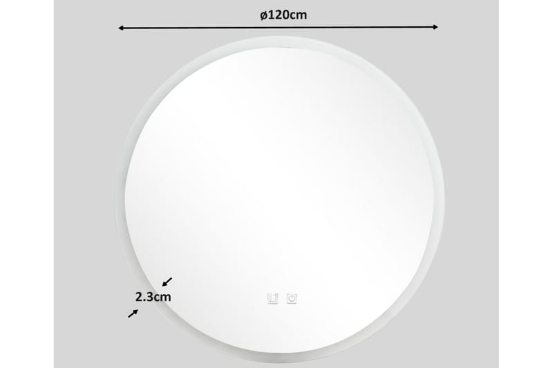 Clas Rund Badrumsspegel med LED-belysning 120 cm - Anti-Fog och Touch-Styrning - Hus & renovering - Kök & bad - Badrum - Badrumsmöbler & badrumsinredning - Badrumsspegel