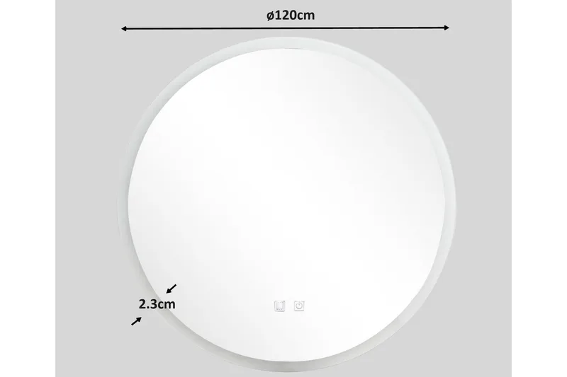 Clas Rund Badrumsspegel med LED-belysning 120 cm - Anti-Fog och Touch-Styrning - Hus & renovering - Kök & bad - Badrum - Badrumsmöbler & badrumsinredning - Badrumsspegel