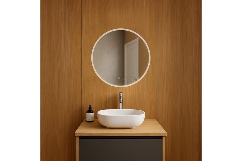 Clas Rund Badrumsspegel med LED-belysning 60 cm - Transparent - Hus & renovering - Kök & bad - Badrum - Badrumsmöbler & badrumsinredning - Badrumsspegel