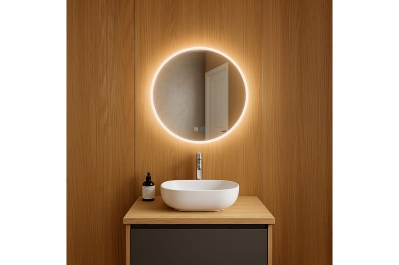 Clas Rund Badrumsspegel med LED-belysning 60 cm - Transparent - Hus & renovering - Kök & bad - Badrum - Badrumsmöbler & badrumsinredning - Badrumsspegel
