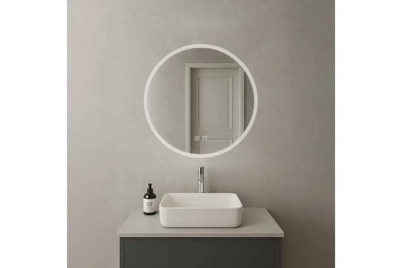 Clas Rund Badrumsspegel med LED-belysning 80 cm - Anti-Fog och Touch-Styrning - Hus & renovering - Kök & bad - Badrum - Badrumsmöbler & badrumsinredning - Badrumsspegel