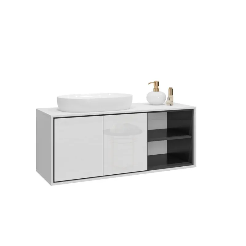Diskbänkskåp Irvine 2 Dörrar - Vit Högglans, 120 cm - Hus & renovering - Kök & bad - Badrum - Badrumsmöbler & badrumsinredning - Badrumsskåp