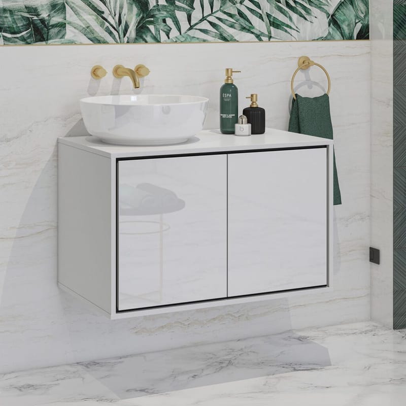 Diskbänkskåp Irvine 2 Dörrar - Vit Högglans, 78 cm - Hus & renovering - Kök & bad - Badrum - Badrumsmöbler & badrumsinredning - Badrumsskåp