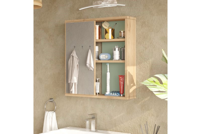 Enis Väggskåp 60 cm - Ek/Grön - Hus & renovering - Kök & bad - Badrum - Badrumsmöbler & badrumsinredning - Badrumsskåp