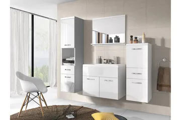Ericka Badrumsset - Vit/Högglans - Hus & renovering - Kök & bad - Badrum - Badrumsmöbler & badrumsinredning - Kompletta möbelpaket badrum