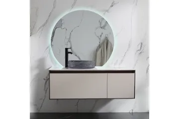 Felicia Spegel med LED-belysning Rund 100 cm Silver - Hus & renovering - Kök & bad - Badrum - Badrumsmöbler & badrumsinredning - Badrumsspegel