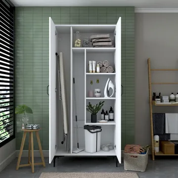 Fenvik Badrumsskåp 90x198,6x45 cm - Vit - Hus & renovering - Kök & bad - Badrum - Badrumsmöbler & badrumsinredning - Badrumsskåp