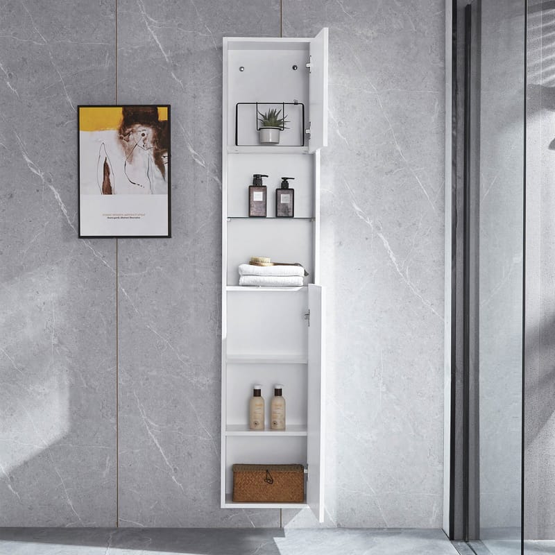 Högskåp badrum 170x35cm | Skåp & öppna hyllplan | Vit - Hus & renovering - Kök & bad - Badrum - Badrumsmöbler & badrumsinredning - Badrumsskåp