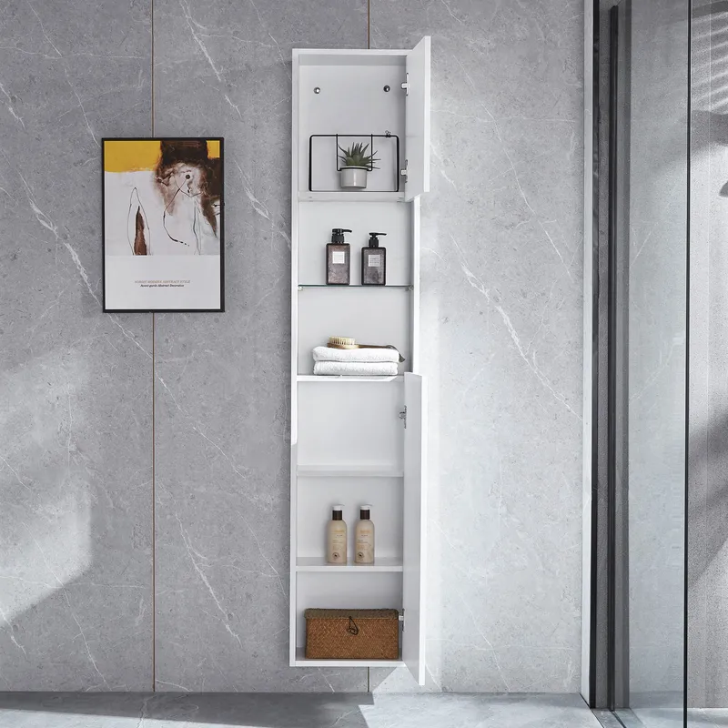 Högskåp badrum 170x35cm | Skåp & öppna hyllplan | Vit - Hus & renovering - Kök & bad - Badrum - Badrumsmöbler & badrumsinredning - Badrumsskåp