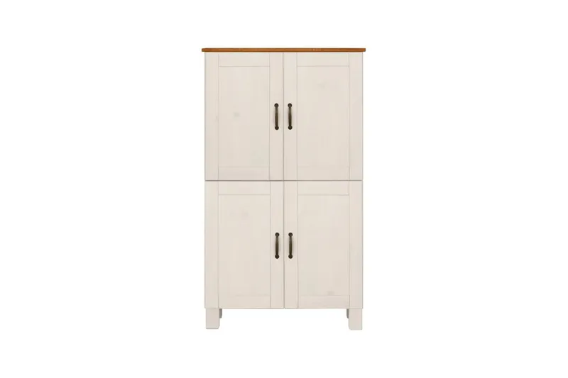 Högskåp till badrum Loft24 Badrumsskåp Alby 75x30x130 cm, Vit/Honung Vit,Ljusbrun - Hus & renovering - Kök & bad - Badrum - Badrumsmöbler & badrumsinredning - Badrumsskåp