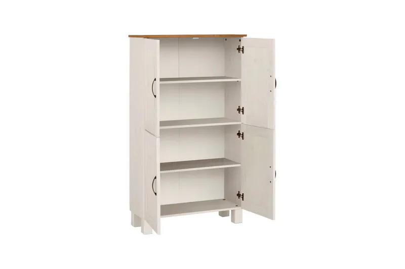 Högskåp till badrum Loft24 Badrumsskåp Alby 75x30x130 cm, Vit/Honung Vit,Ljusbrun - Hus & renovering - Kök & bad - Badrum - Badrumsmöbler & badrumsinredning - Badrumsskåp
