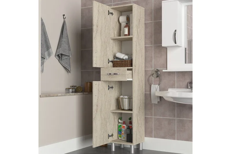 Högskåp till badrum Namo Högskåp Badrum Beige - Hus & renovering - Kök & bad - Badrum - Badrumsmöbler & badrumsinredning - Badrumsskåp