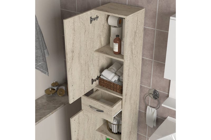 Högskåp till badrum NO_BRAND Namo Högskåp Badrum Beige - Hus & renovering - Kök & bad - Badrum - Badrumsmöbler & badrumsinredning - Badrumsskåp