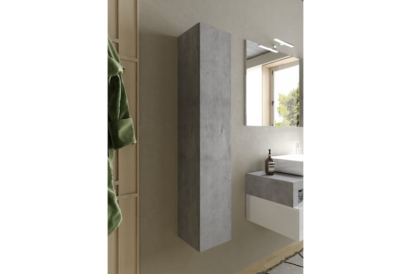 Hamburgan Högskåp Badrum 26x138 cm - Grå - Hus & renovering - Kök & bad - Badrum - Badrumsmöbler & badrumsinredning - Badrumsskåp