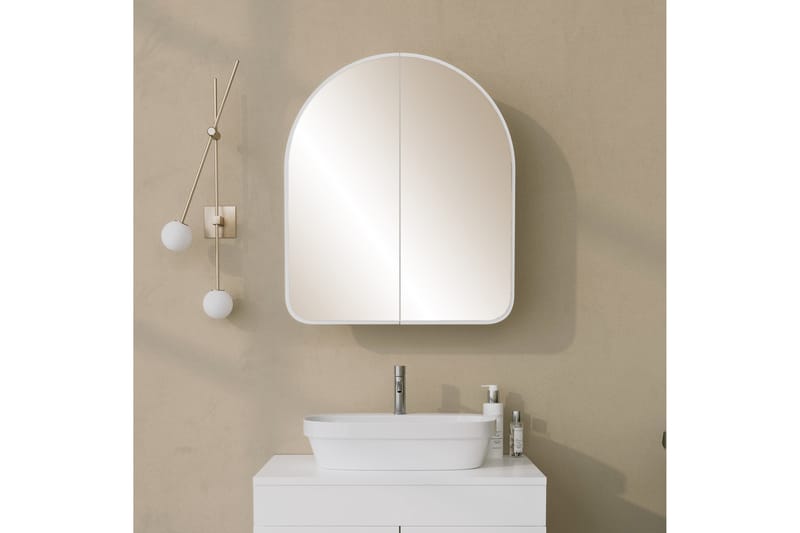 Heren Väggskåp med Spegel 45 cm - Vit - Spegelskåp badrum