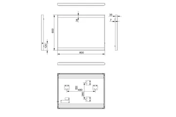 Knutby Badrumsspegel 80x60 cm LED-belysning - Svart - Hus & renovering - Kök & bad - Badrum - Badrumsmöbler & badrumsinredning - Badrumsspegel