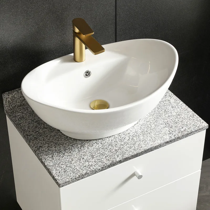 Kommod 60cm | Bänkskiva i marmor | Med tvättställ | Cauda - Hus & renovering - Kök & bad - Badrum - Badrumsmöbler & badrumsinredning - Tvättställsskåp & kommod