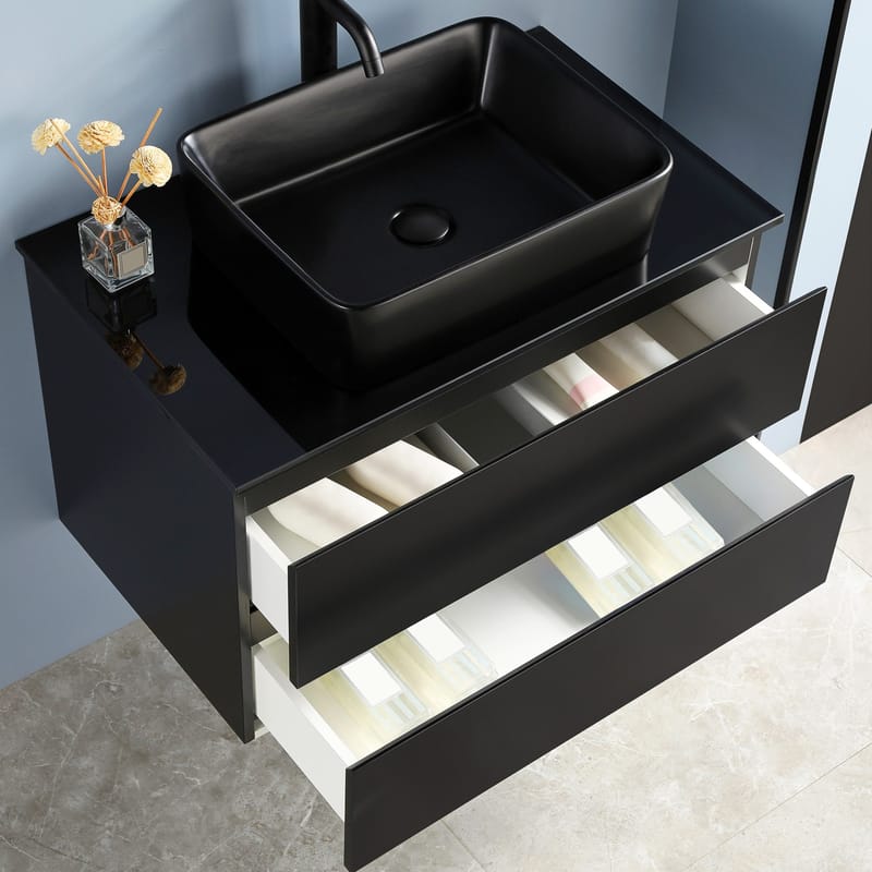 Kommod 80cm | Med tvättställ i svart design | Nimbus - Hus & renovering - Kök & bad - Badrum - Badrumsmöbler & badrumsinredning - Tvättställsskåp & kommod