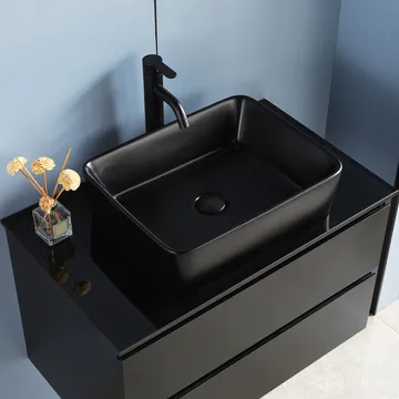 Kommod 80cm | Med tvättställ i svart design | Nimbus - Hus & renovering - Kök & bad - Badrum - Badrumsmöbler & badrumsinredning - Tvättställsskåp & kommod