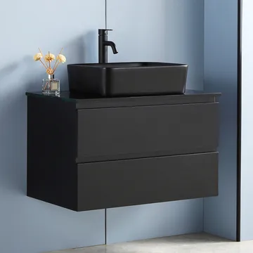 Kommod 80cm | Med tvättställ i svart design | Nimbus - Hus & renovering - Kök & bad - Badrum - Badrumsmöbler & badrumsinredning - Tvättställsskåp & kommod