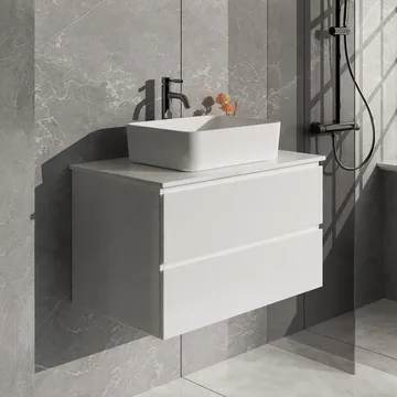 Kommod 80cm | Med tvättställ | Nimbus vit - Hus & renovering - Kök & bad - Badrum - Badrumsmöbler & badrumsinredning - Tvättställsskåp & kommod