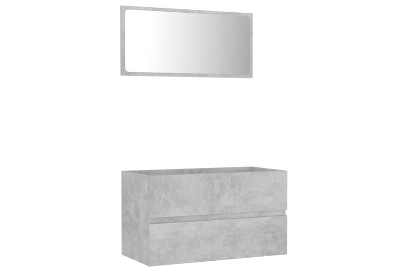 Badrumsmöbler 2 delar betonggrå spånskiva - Grå - Hus & renovering - Kök & bad - Badrum - Badrumsmöbler & badrumsinredning - Kompletta möbelpaket badrum