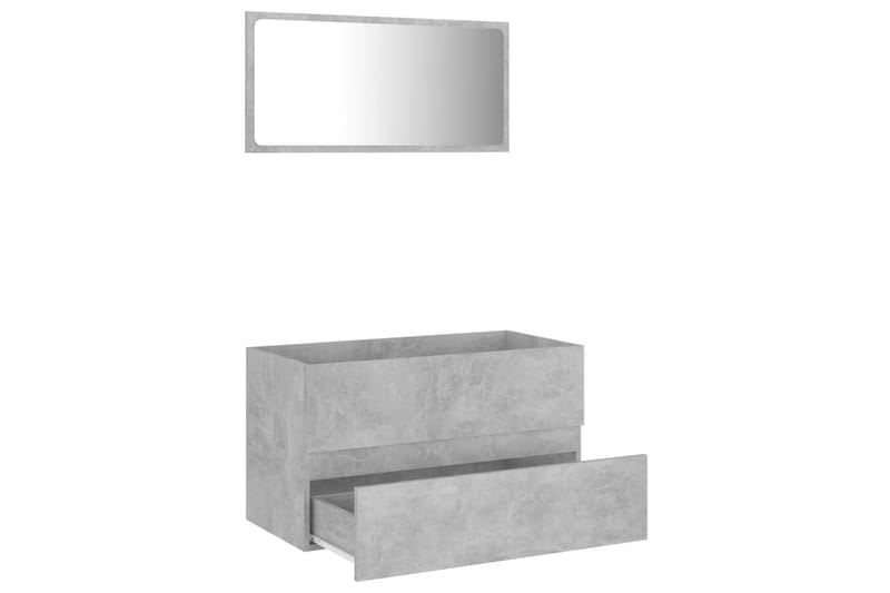 Badrumsmöbler 2 delar betonggrå spånskiva - Grå - Kompletta möbelpaket badrum