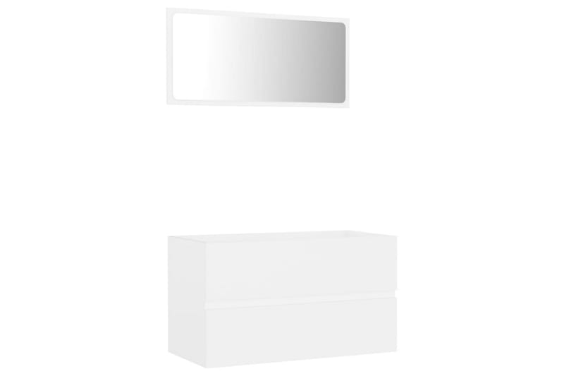 Badrumsmöbler 2 delar set vit spånskiva - Vit - Kompletta möbelpaket badrum
