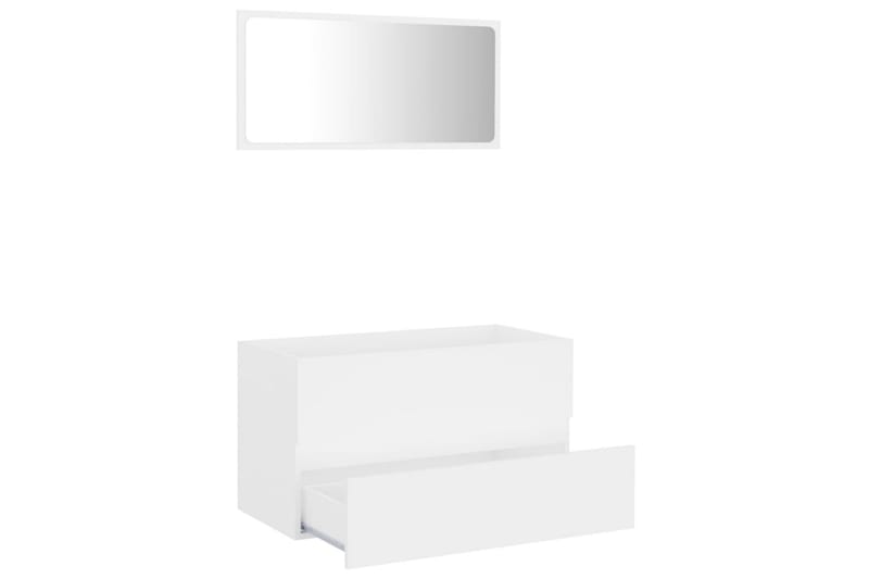 Badrumsmöbler 2 delar set vit spånskiva - Vit - Hus & renovering - Kök & bad - Badrum - Badrumsmöbler & badrumsinredning - Kompletta möbelpaket badrum