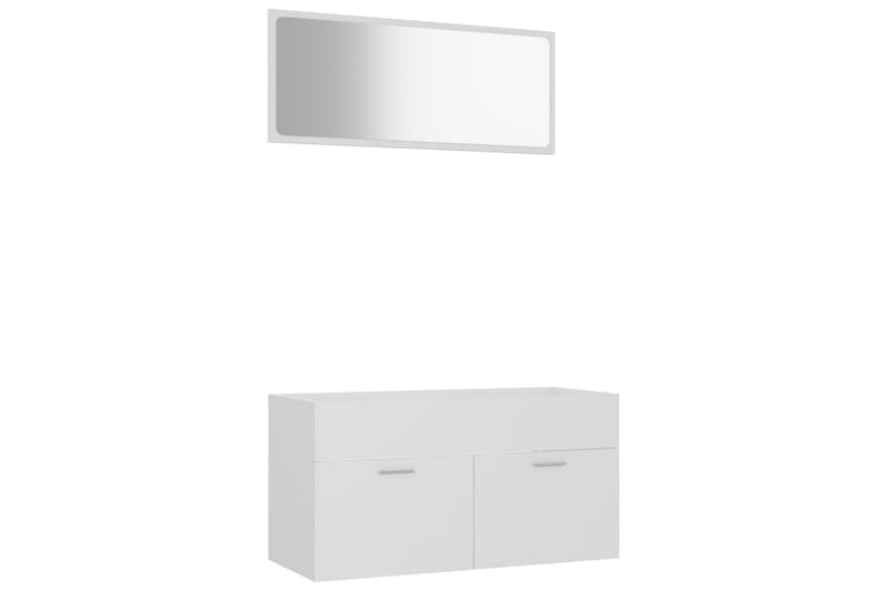 Badrumsmöbler 2 delar set vit spånskiva - Vit - Hus & renovering - Kök & bad - Badrum - Badrumsmöbler & badrumsinredning - Kompletta möbelpaket badrum