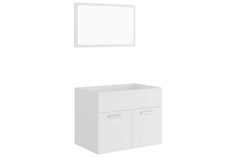Badrumsmöbler 2 delar set vit spånskiva - Vit - Hus & renovering - Kök & bad - Badrum - Badrumsmöbler & badrumsinredning - Kompletta möbelpaket badrum