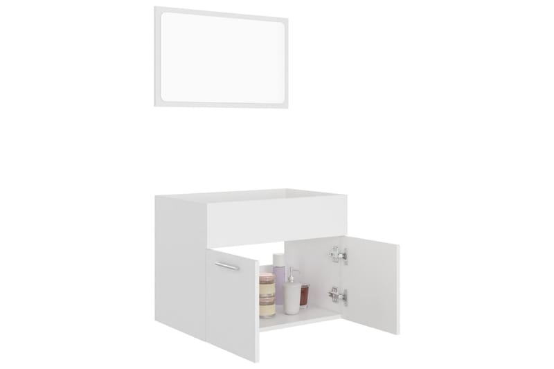 Badrumsmöbler 2 delar set vit spånskiva - Vit - Hus & renovering - Kök & bad - Badrum - Badrumsmöbler & badrumsinredning - Kompletta möbelpaket badrum