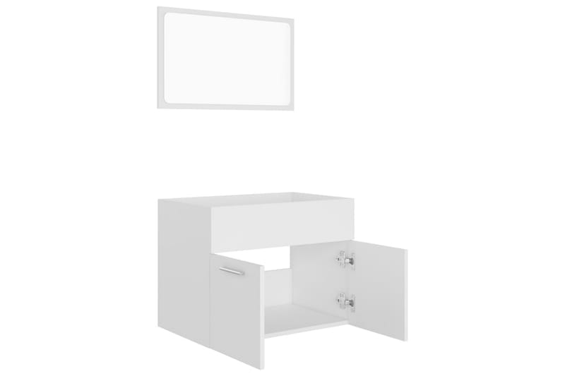 Badrumsmöbler 2 delar set vit spånskiva - Vit - Hus & renovering - Kök & bad - Badrum - Badrumsmöbler & badrumsinredning - Kompletta möbelpaket badrum