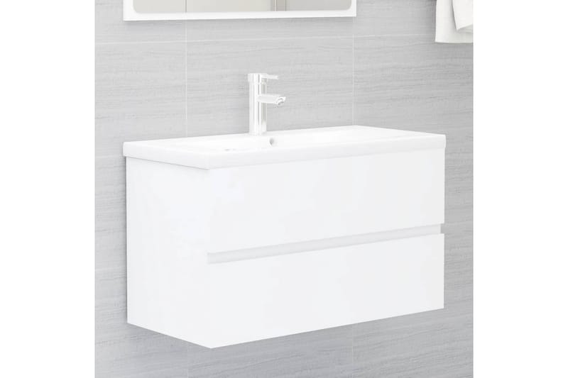 Badrumsmöbler 2 delar set vit spånskiva - Vit - Hus & renovering - Kök & bad - Badrum - Badrumsmöbler & badrumsinredning - Kompletta möbelpaket badrum