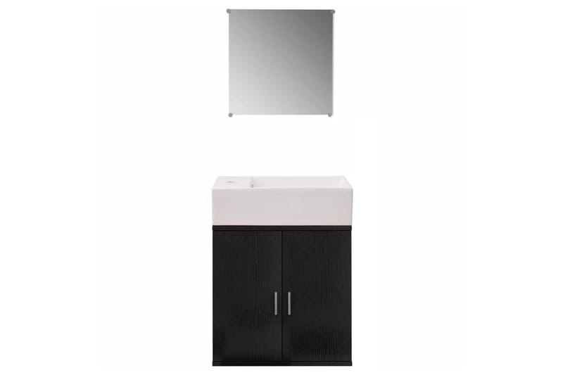 Badrumsmöbler 3 delar inklusive handfat svart - Svart - Hus & renovering - Kök & bad - Badrum - Badrumsmöbler & badrumsinredning - Kompletta möbelpaket badrum