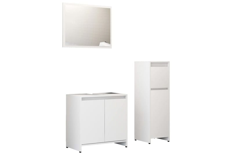 Badrumsmöbler 3 delar vit spånskiva - Vit - Hus & renovering - Kök & bad - Badrum - Badrumsmöbler & badrumsinredning - Kompletta möbelpaket badrum