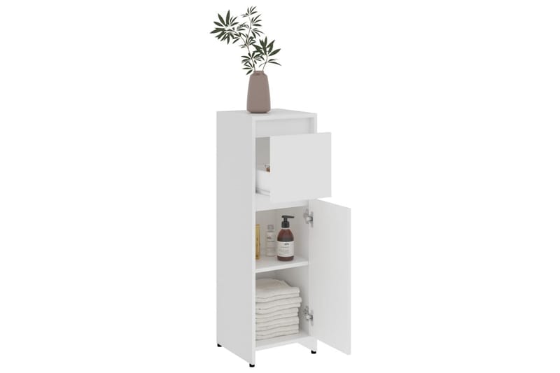 Badrumsmöbler 3 delar vit spånskiva - Vit - Hus & renovering - Kök & bad - Badrum - Badrumsmöbler & badrumsinredning - Kompletta möbelpaket badrum
