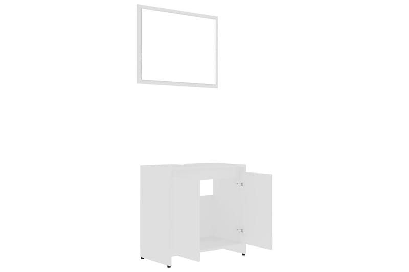 Badrumsmöbler 3 delar vit spånskiva - Vit - Kompletta möbelpaket badrum