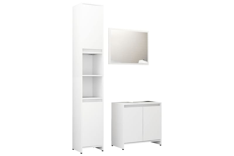 Badrumsmöbler 3 delar vit spånskiva - Vit - Hus & renovering - Kök & bad - Badrum - Badrumsmöbler & badrumsinredning - Kompletta möbelpaket badrum