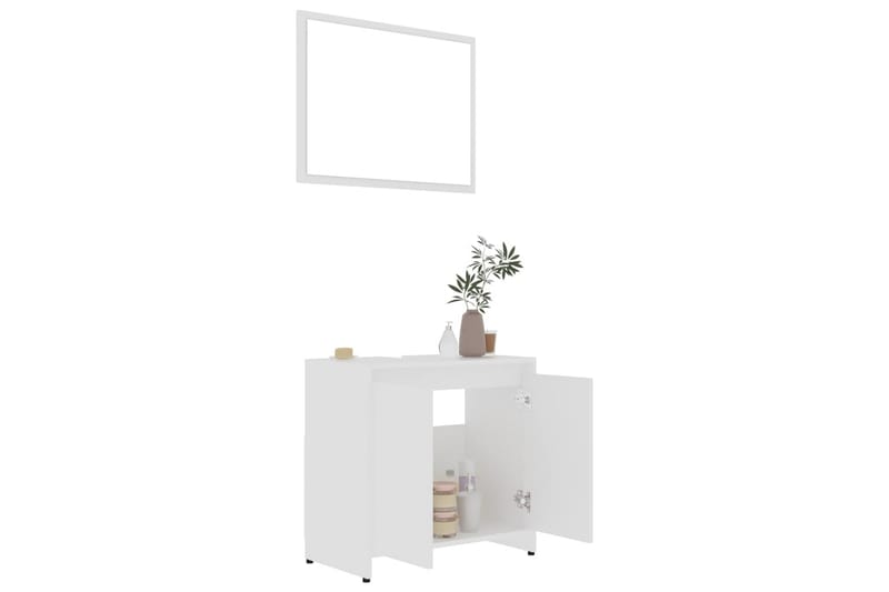 Badrumsmöbler 3 delar vit spånskiva - Vit - Hus & renovering - Kök & bad - Badrum - Badrumsmöbler & badrumsinredning - Kompletta möbelpaket badrum
