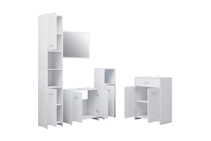 Badrumsmöbler 4 delar vit - Vit - Kompletta möbelpaket badrum