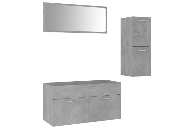 Badrumsmöbler betonggrå spånskiva - Grå - Kompletta möbelpaket badrum