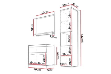 Badrumsmöbler Delorimier 35 cm - Vit - Hus & renovering - Kök & bad - Badrum - Badrumsmöbler & badrumsinredning - Kompletta möbelpaket badrum