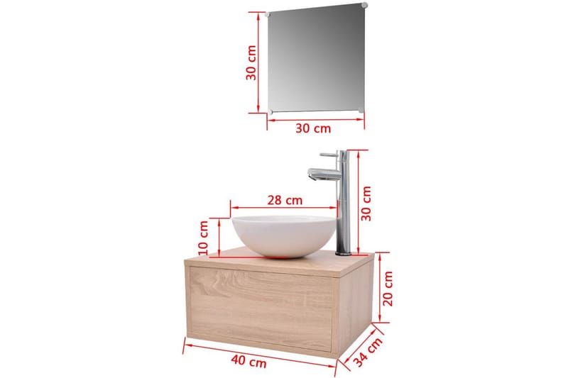 Badrumsmöbler med handfat och kran beige 4 delar - Beige - Hus & renovering - Kök & bad - Badrum - Badrumsmöbler & badrumsinredning - Kompletta möbelpaket badrum