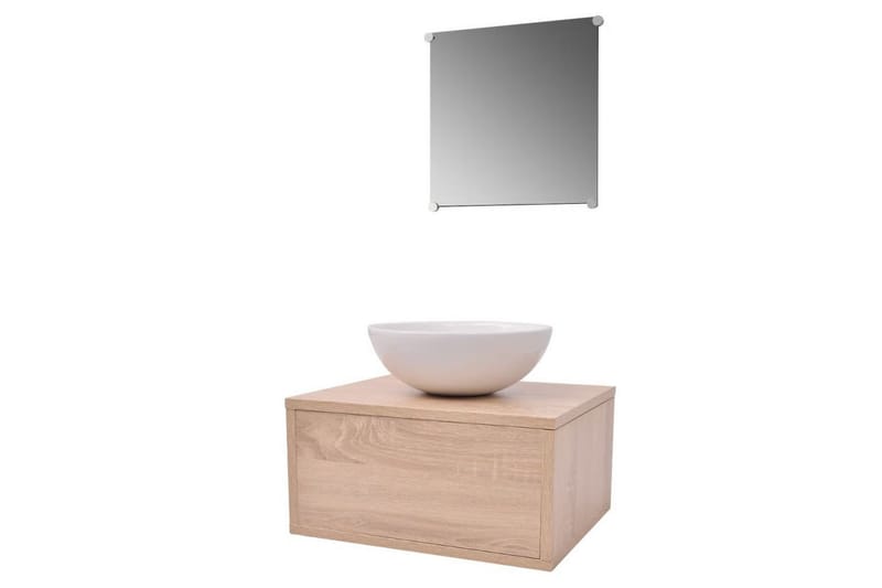Badrumsmöbler med handfat och kran beige 4 delar - Beige - Hus & renovering - Kök & bad - Badrum - Badrumsmöbler & badrumsinredning - Kompletta möbelpaket badrum